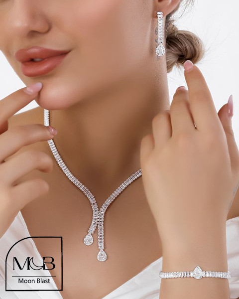 Silver Jewelry Set Model S1016 with Gemstones – Moonblast