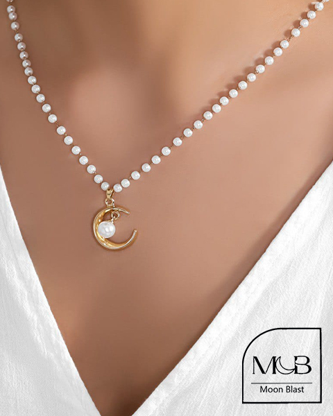 گردنبند استیل  مرواریدی مدل G1045