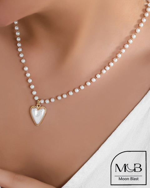 گردنبند استیل  مرواریدی مدل G1049