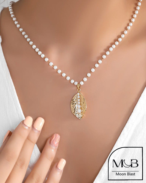 گردنبند استیل  مرواریدی مدل G1052