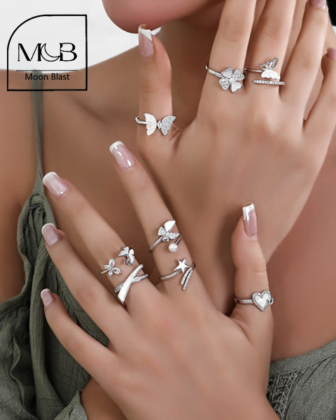 انگشتر استیل  جواهری مدل A1000